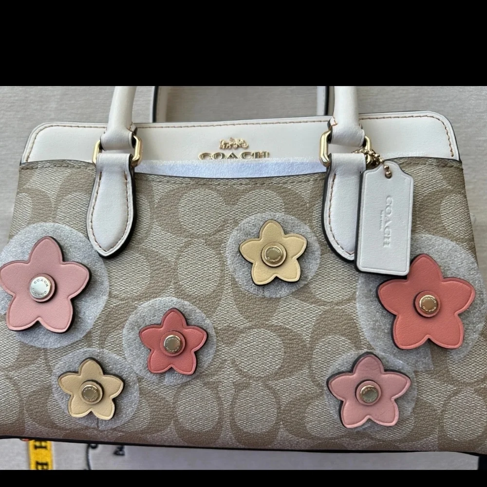 Coach NWT Signature Purse Bag + Crossby Strap Satchel Rare Floral Applique